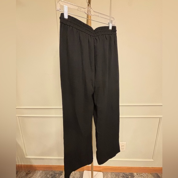 HALARA Linen-Feel Pants Medium NWT-  High Waisted Black Wide Leg - Picture 3 of 4